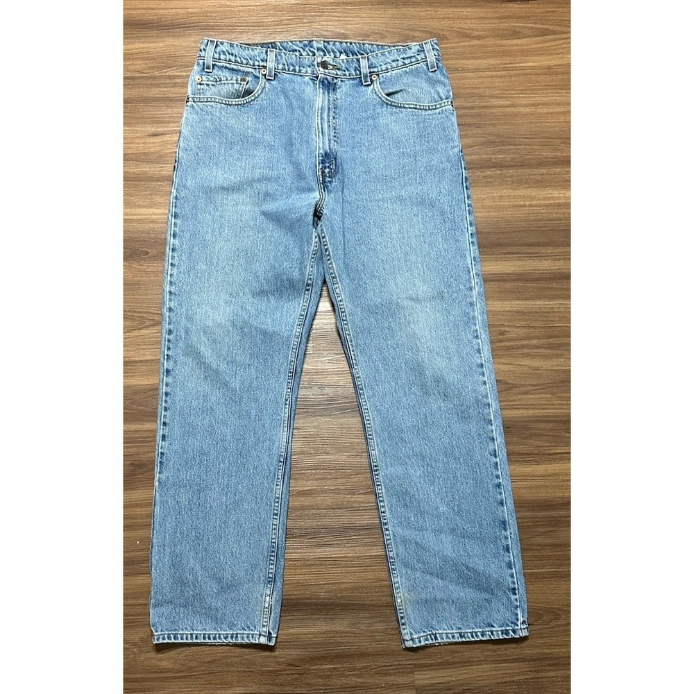 Vintage Levis 505 Regular Fit Straight Light Wash Jeans Men Sz 36x30 Denim